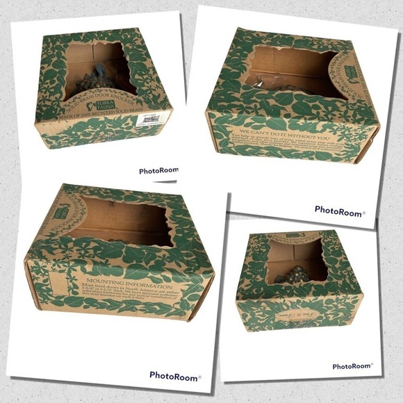 FLORA FAUNA Solid Brass Door Knocker Grapes Green Gold New Vintage - Picture 14 of 15